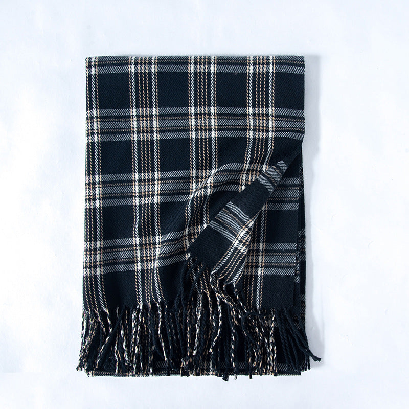 Women's New Line Printed Cashmere Scarves Women Gym From House Black