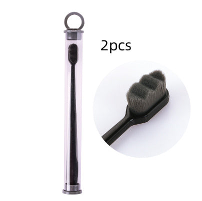 Ultra-fine Toothbrush Super Soft Bristle Deep Cleaning Brush Kids DealSniper.net 2pcs Wavy black black