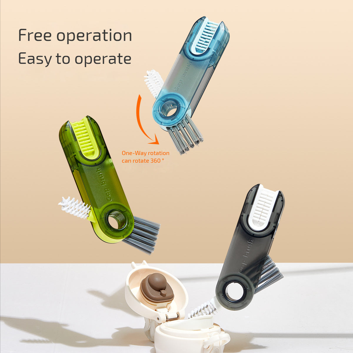 3 In 1 Tiny Bottle Cup Cover Brush Straw Cleaner Tools Multi-Functional Kitchen dealsniper-net