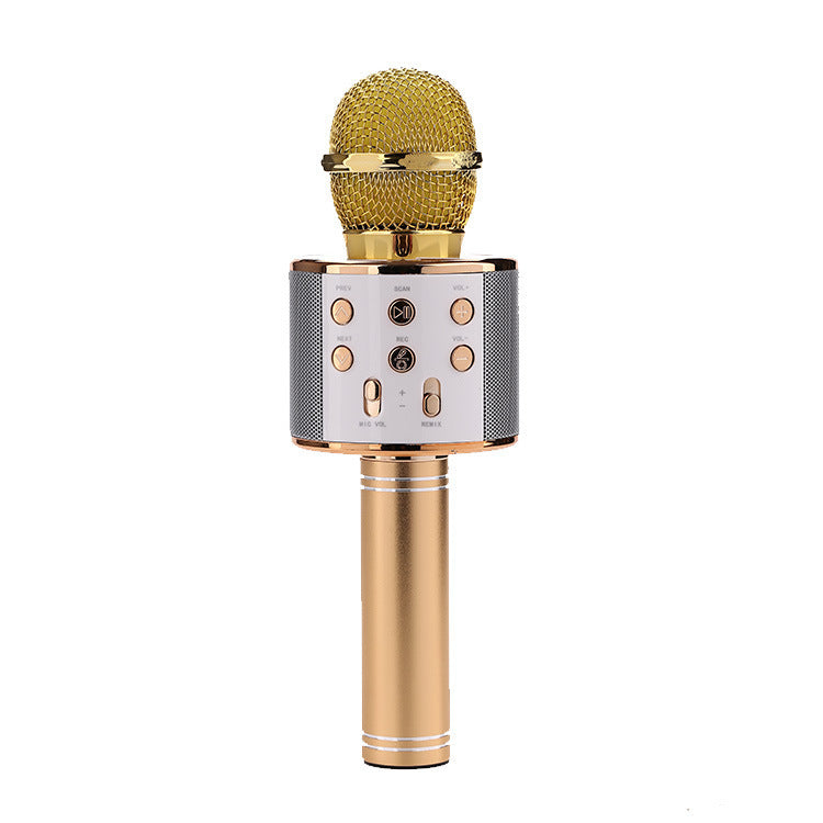 Wireless Microphone Portable Bluetooth Mini Home Ktv Gadgets dealsniper-net Gold ordinary