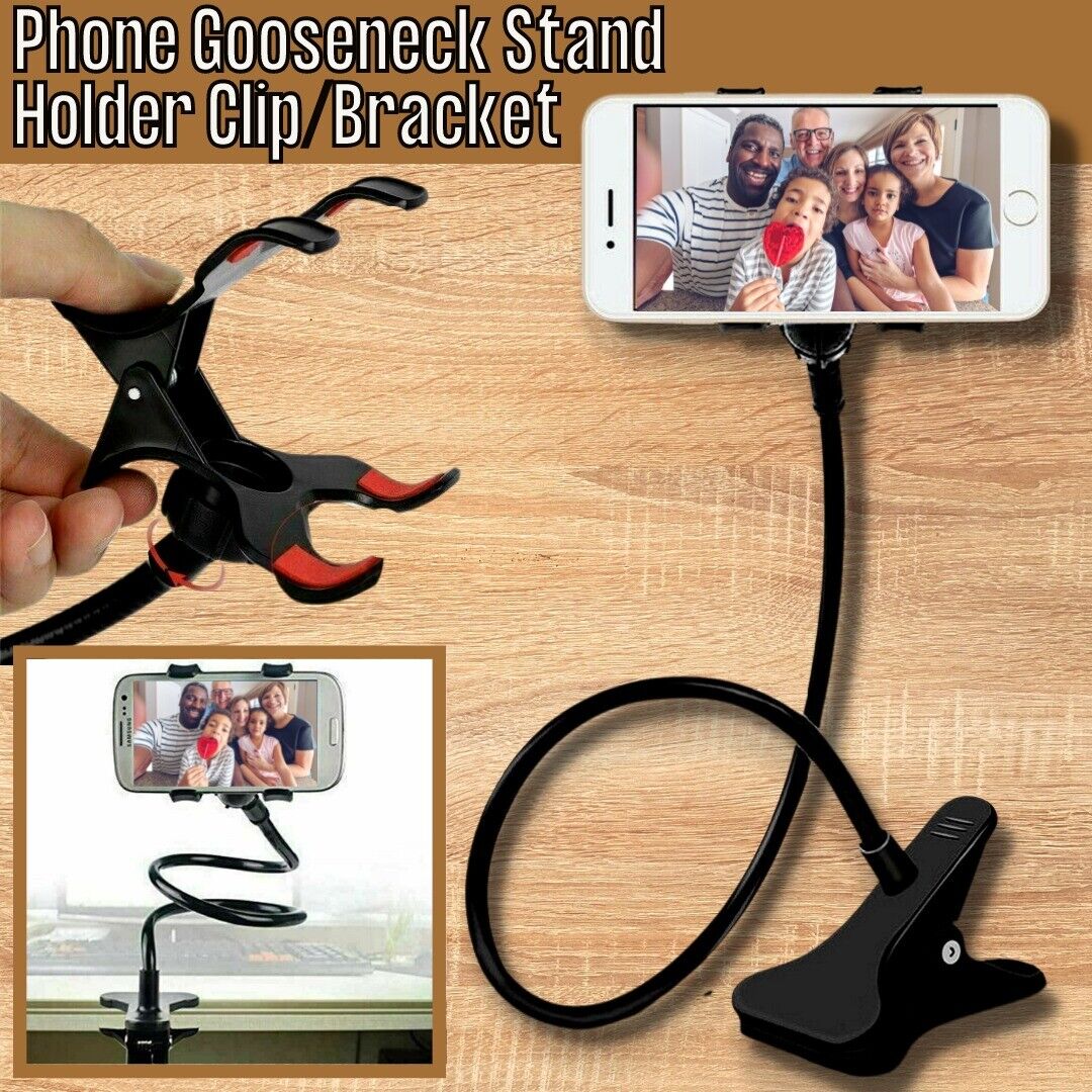 Universal Lazy Mobile Phone Gooseneck Stand Holder Flexible Bed Desk Table Clip Phones DealSniper.net