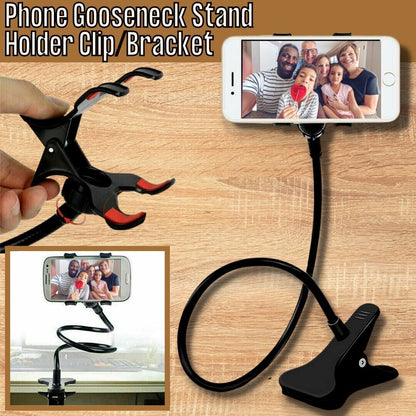 Universal Lazy Mobile Phone Gooseneck Stand Holder Flexible Bed Desk Table Clip Phones DealSniper.net