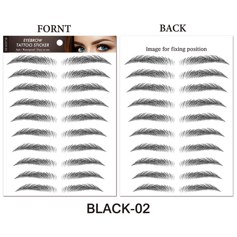 Water-based Hair-liked Authentic Eyebrow Tattoo Sticker Beauty Gym From House Black02
