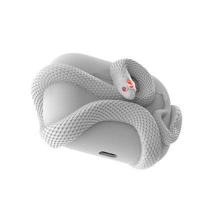 Creative Horrible Snake Wireless Earphone Case Headset Protective Case Electronics dealsniper-net White AirPods Pro