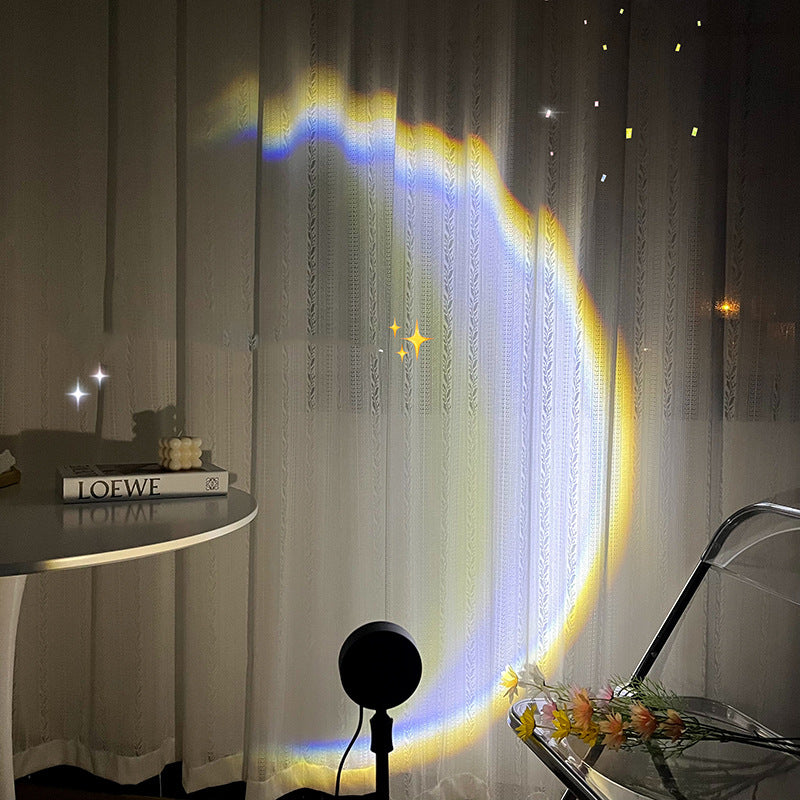 INS USB Moon Lamp LED Rainbow Neon Night Sunset Light Projector