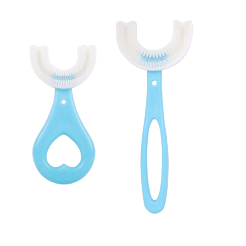 Children's U-shaped Food Grade Soft Rubber Toothbrush Health dealsniper-net 1Set