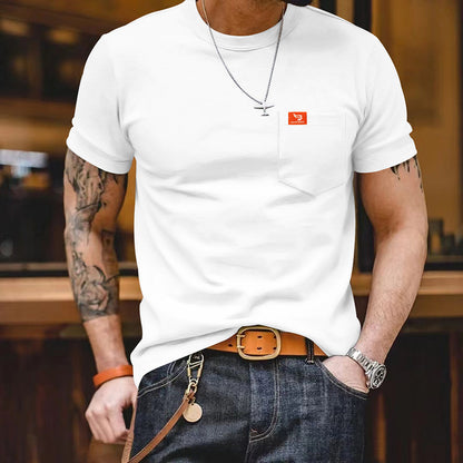 Plus Size Solid Color T-shirt Trendy Casual Short Sleeve Men Men Gym From House White 3XL