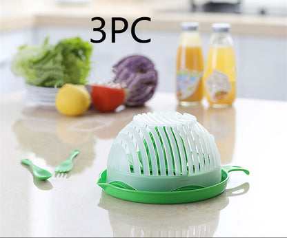 Creative Salad Cutter Fruit and Vegetable Cutter Kitchen dealsniper-net Green3pc