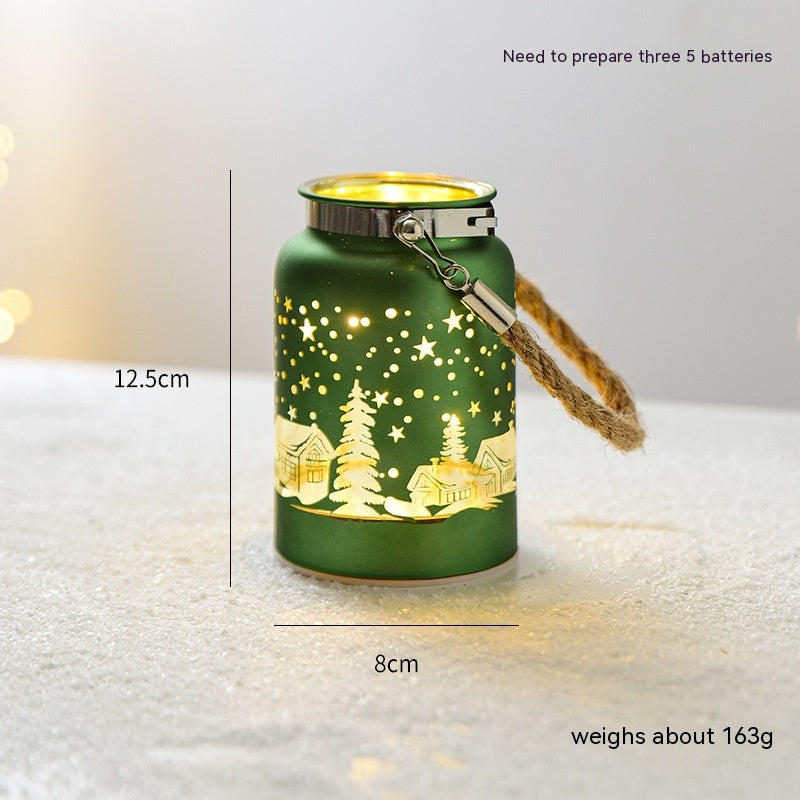 Christmas Luminous Glass Desktop Decoration Holidays dealsniper-net Green With Rope Cup