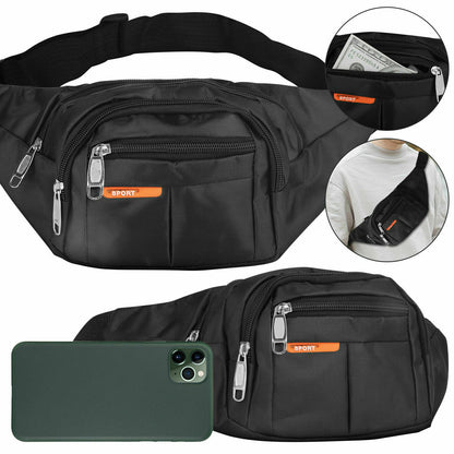 Waist Bag Fanny Pack For Men Women Hip Belt Bum Pouch Sport Travel Purse Unisex Men DealSniper.net