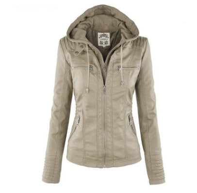 Fashion Detachable Hooded Jacket With Pockets Clothing Women dealsniper-net Apricot 2XL