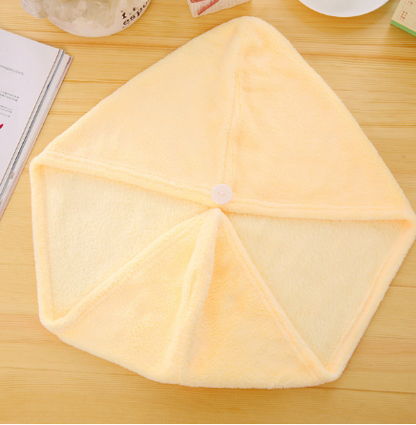 Korean version of coral fleece dry hair cap dry hair towel Women dealsniper-net Yellow