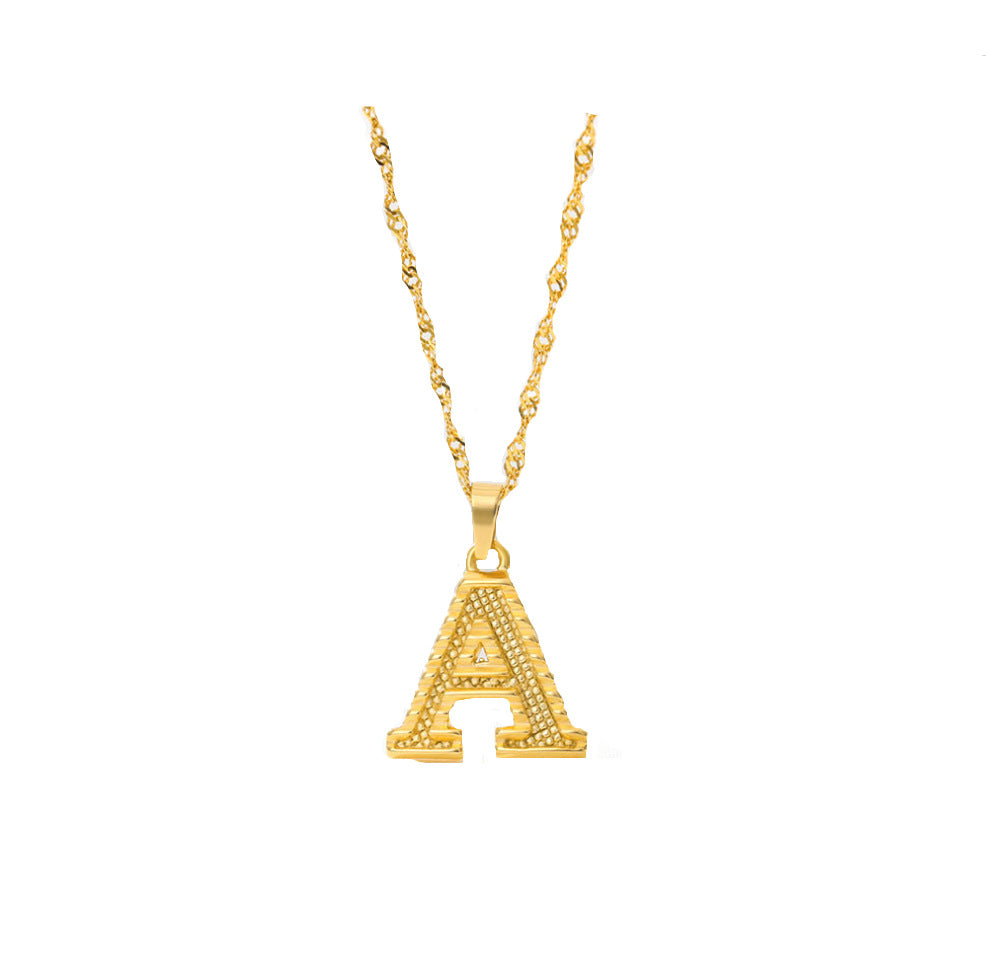 26 letters gold-plated pendant necklace Jewelry dealsniper-net