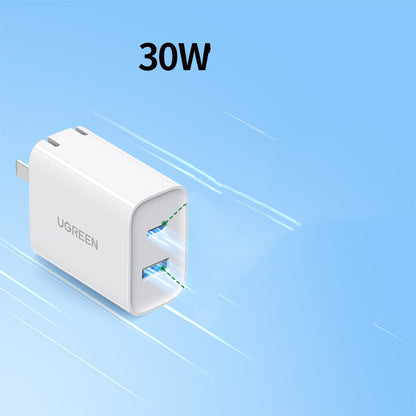 20W Dual-port Charging Head Multi-port Usb Universal Data Cable Electronics DealSniper.net Folding white 30W double port US