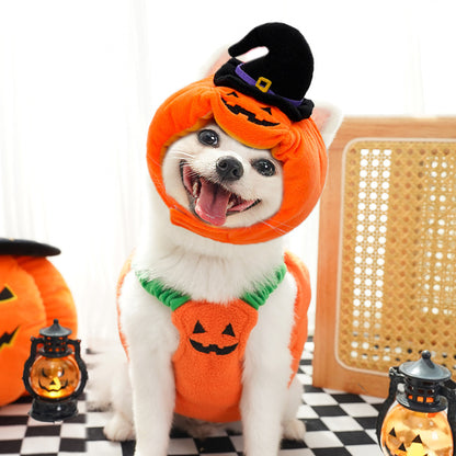 Halloween Pumpkin Vest For Dogs Cats Festive Pet Costume Harness Pets null