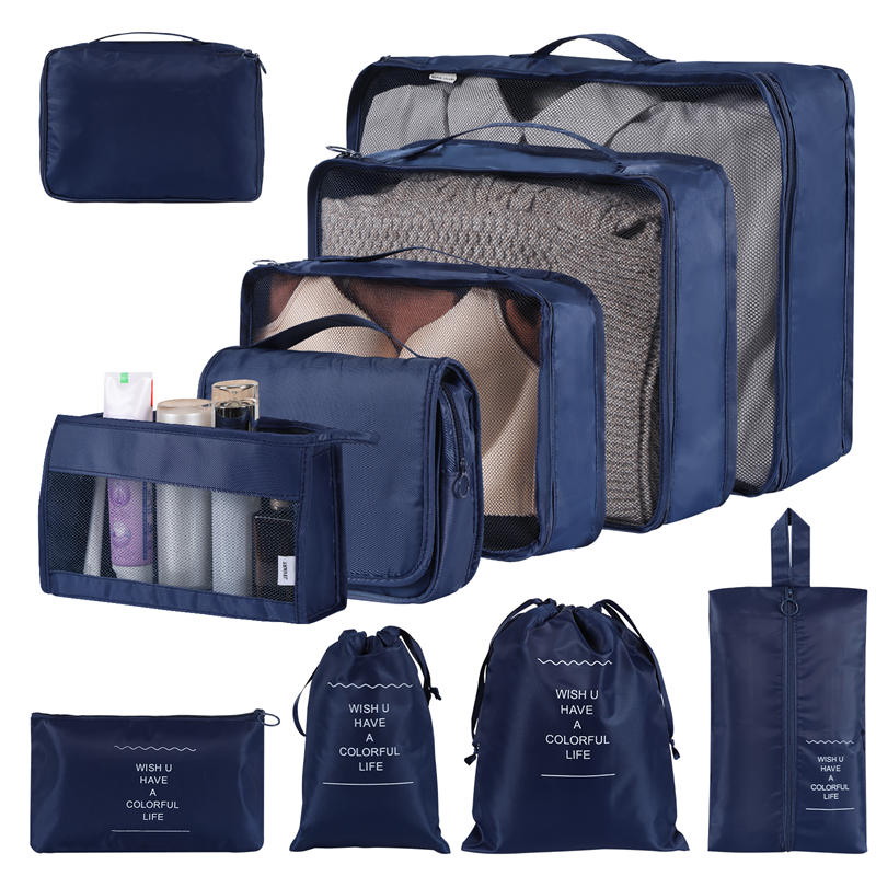 Home Fashion Simple Solid Color Storage Bag House dealsniper-net Navy Blue 10Set