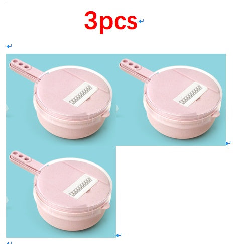 8 In 1 Mandoline Slicer Vegetable Slicer Potato Peeler Cutter Kitchen DealSniper.net Pink 3pcs