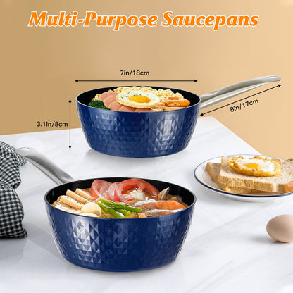 Induction Saucepan With Lid, 18cm 1.5L Milk Pan Non Stick Kitchen dealsniper-net