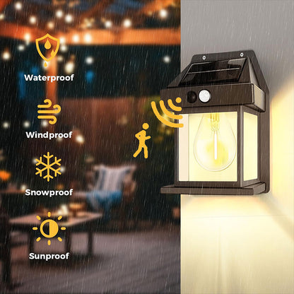 Outdoor Solar Tungsten Wall Light With Motion Sensor IP65 Outdoor DealSniper.net
