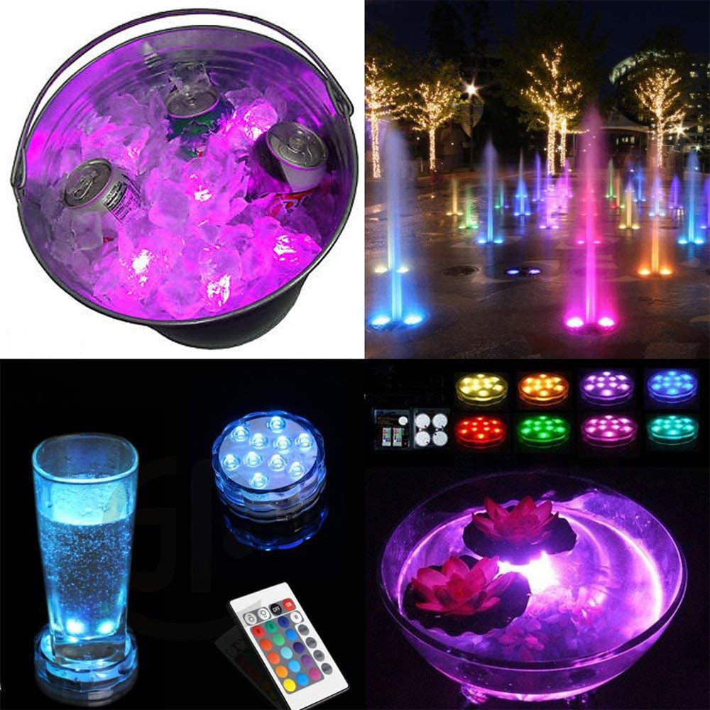 3 LEDs Underwater Light 16 Colors RGB IP68 Waterproof Swimming Pool Home Decor dealsniper-net