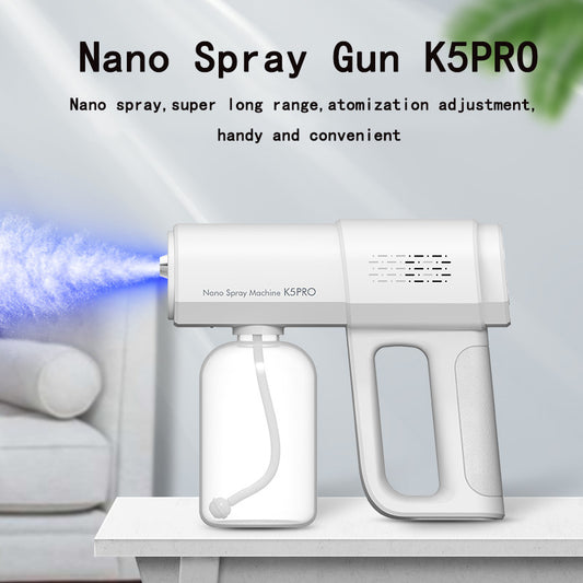 Electric Sanitizer Sprayer Handheld Blue Light Nano Steam Disinfection Spray Gun Home Car Wireless USB Humidifier Atomizer House dealsniper-net