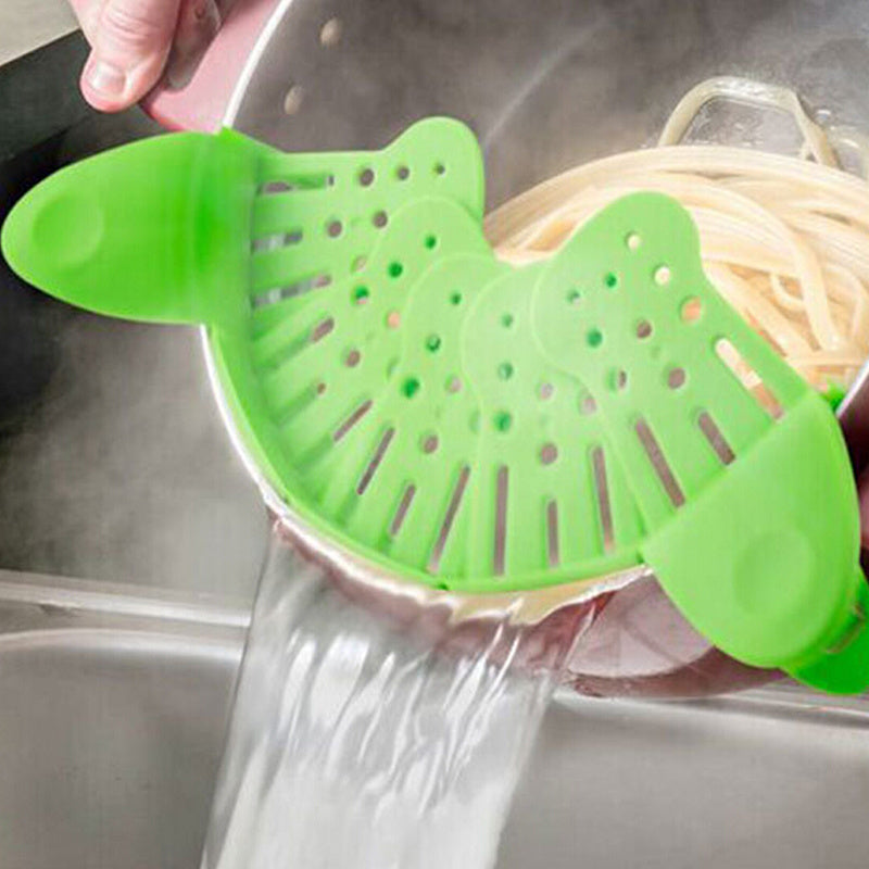 Universal Silicone Clip-on Pan Pot Strainer Anti-spill Pasta Pot Kitchen dealsniper-net