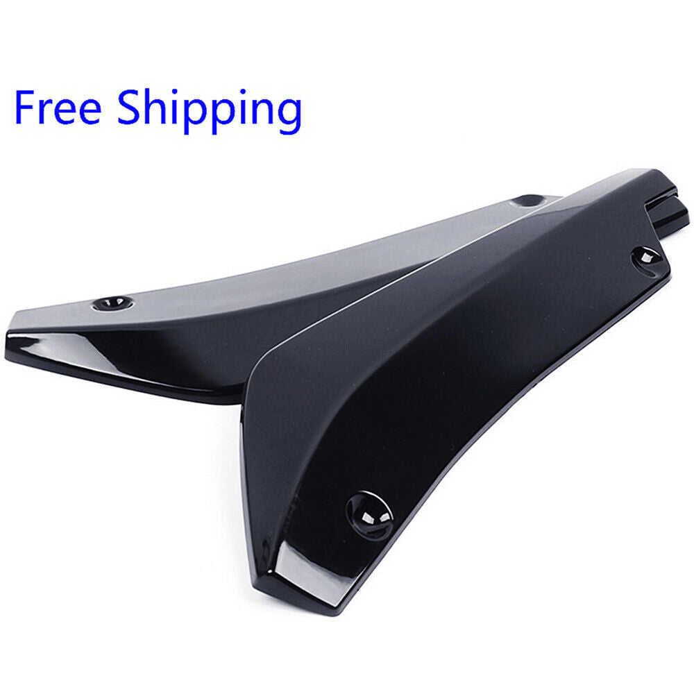 Pair Car Universal Black Rear Bumper Lip Diffuser Splitter Canard Protector US Vehicle dealsniper-net