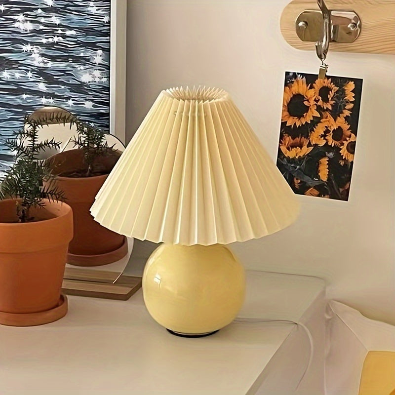 Ceramic Bottom Pleated Table Lamp Decoration Home Decor dealsniper-net