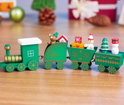 4pcs Mini Wood Train Toys Kids DealSniper.net Green
