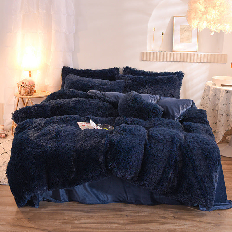 Luxury Thick Fleece Duvet Cover Winter Warm Bed Quilt Cover House dealsniper-net