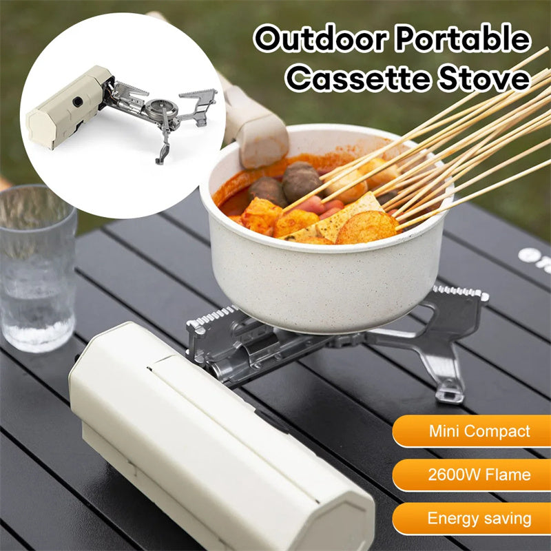 Camping Gas Stove Portable Folding Cassette Stove Outdoor Hiking BBQ Travel Cooking Grill Cooker Gas Burner Food Heating Tool Kitchen Gadgets Kitchen dealsniper-net