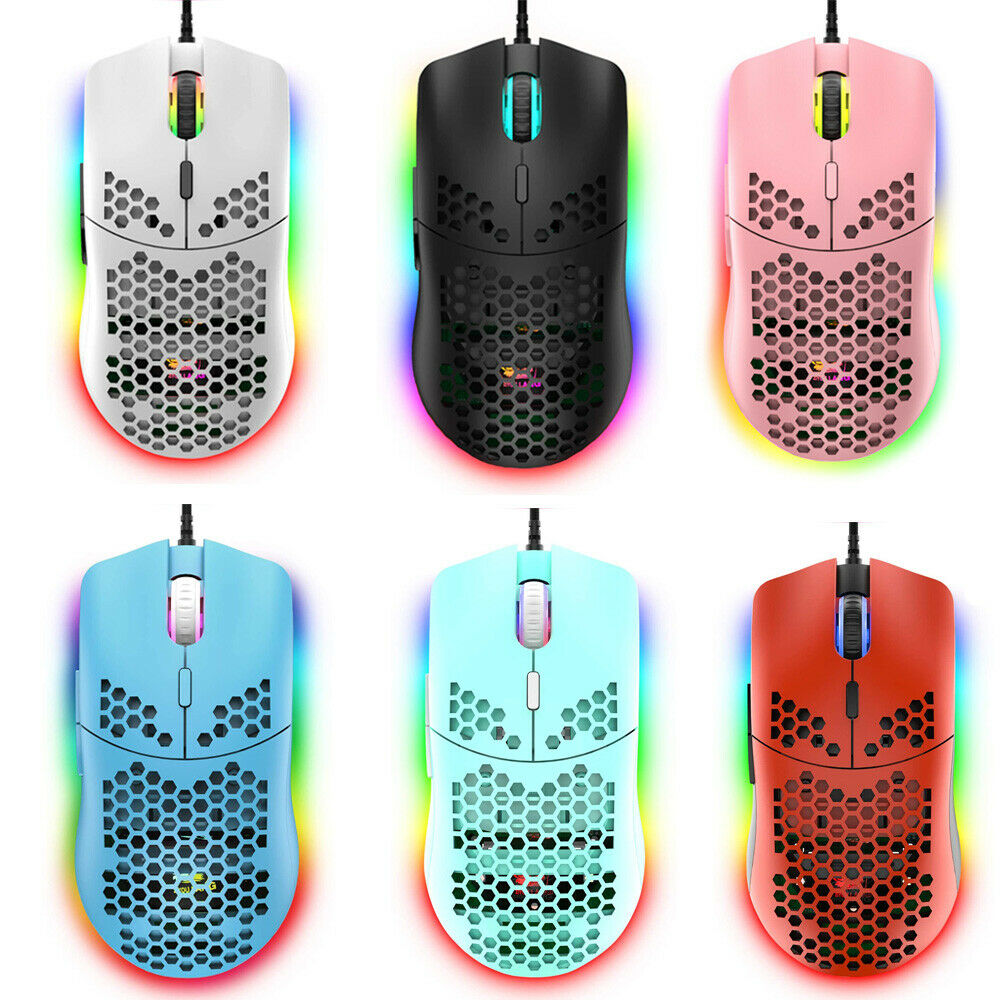 Gaming Mice Mouse 6400 DPI USB RGB Flowing Backlit Light Wired PC Laptop PS4 PS5 Random Color Gadgets dealsniper-net Random Color