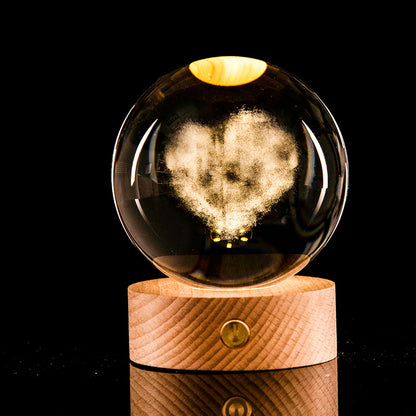 Luminous Galaxy Crystal Ball Decoration 3D Laser Inner Carving Home Decor DealSniper.net