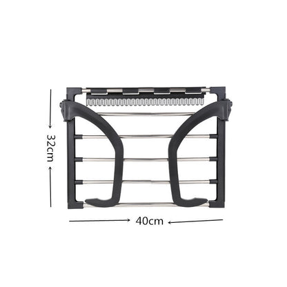 Stainless Steel Balcony Drying Rack Shoe Rack Portable Window Frame Hanger House dealsniper-net Silver S