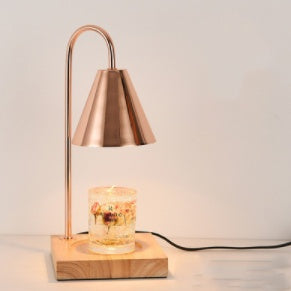 Log Aromatherapy Melting Wax Lamp Candle Essential Oil Home Decor dealsniper-net Log and rose gold lampshade EU