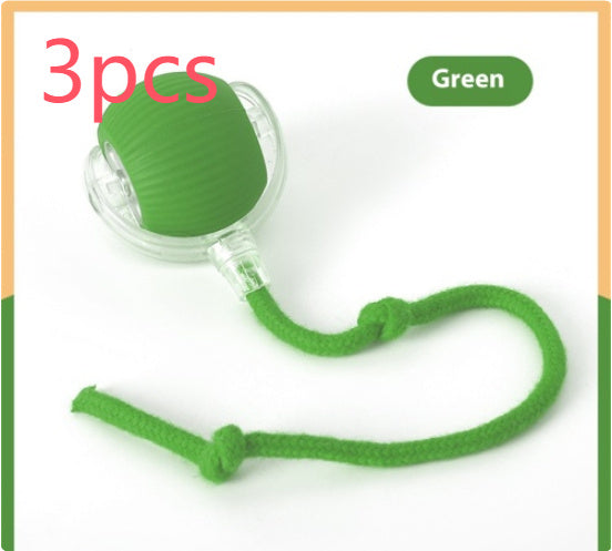 Electric Cat Toy Automatic Cat Ball Self-entertainment Rolling Ball Pets DealSniper.net Green with rope Birdsong 3PCS