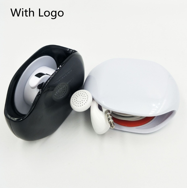 Automatic Earphone Retractor Reel-type Push-type Telescopic Multi-function Data Storage Box Winder Phones dealsniper-net Black with LOGO 1pc