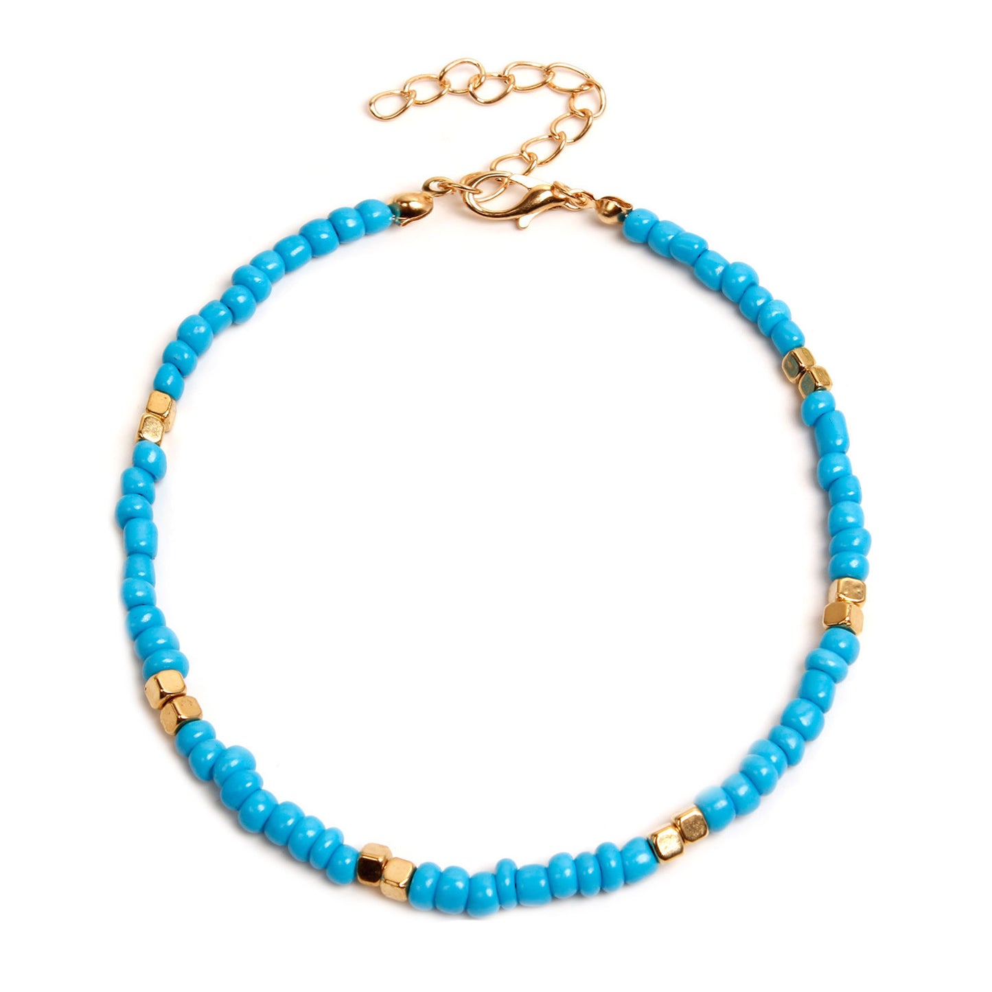 New Golden Rice Bead Beach Anklet Women Jewelry Gym From House Blue