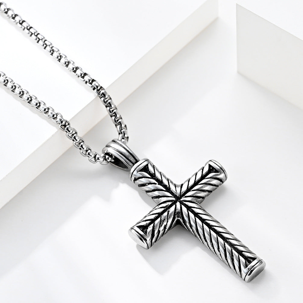 Men's Stainless Steel Casting Cross Pendant Necklace Jewelry dealsniper-net Silver