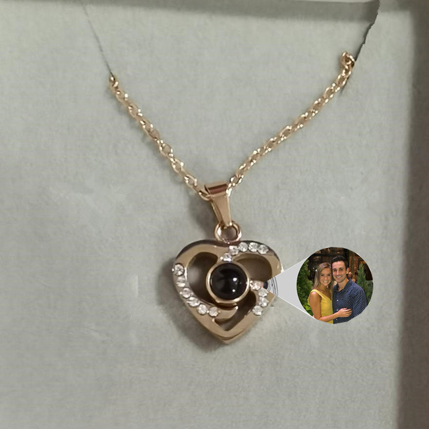 S925 Silver Romantic Colorful Photo Projection Necklace Jewelry DealSniper.net Rose Gold