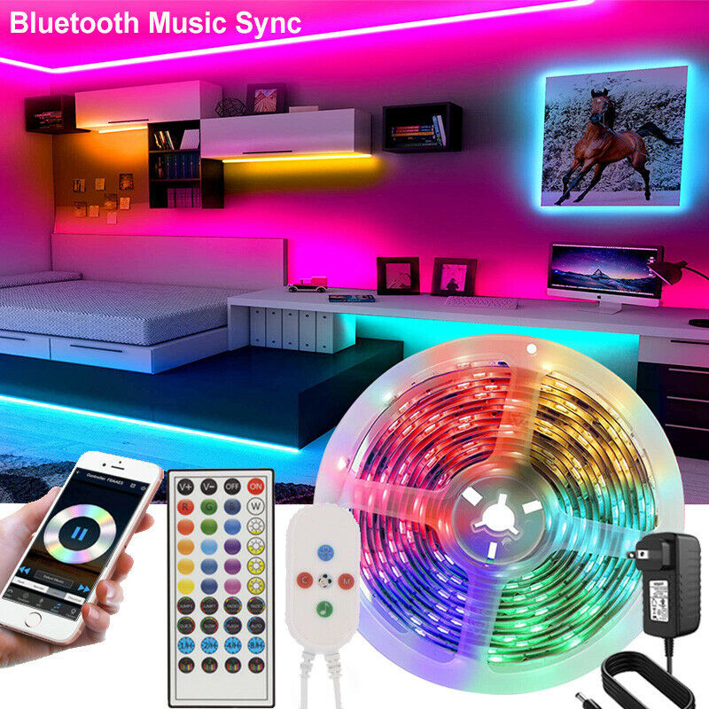 Led Strip Lights 5050 RGB Bluetooth Room Light Color Changing with Remote Home dealsniper-net 10m/32.8FT