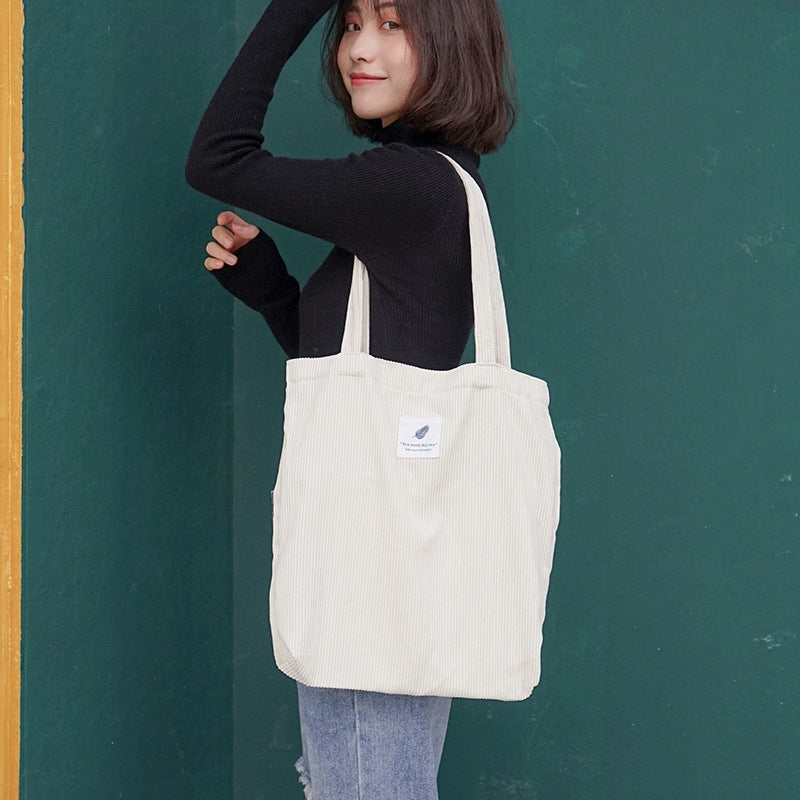 Corduroy shoulder bag Women DealSniper.net White