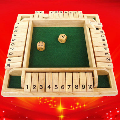 Deluxe Four Sided Shut The Box Dice Board Game 4 Sided