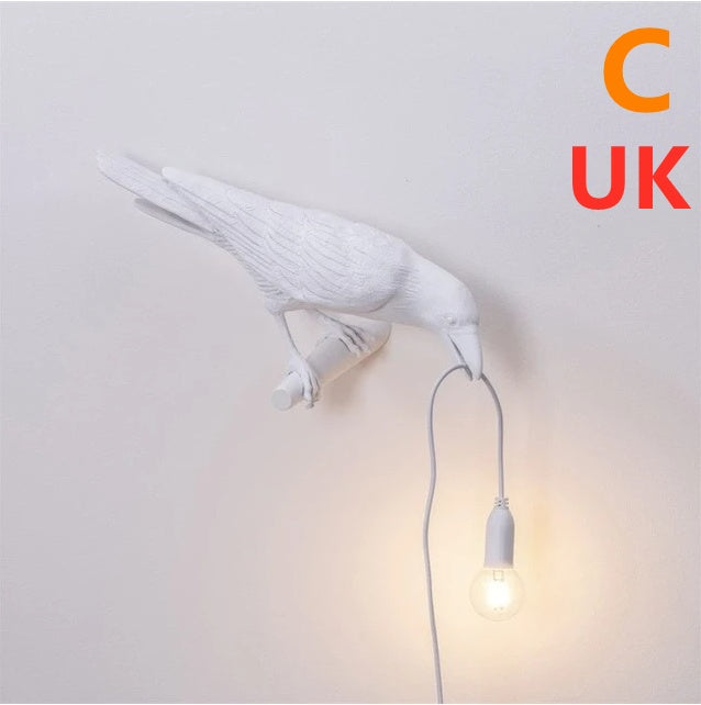 Creative Auspicious Bird Resin Wall Lamp Decoration