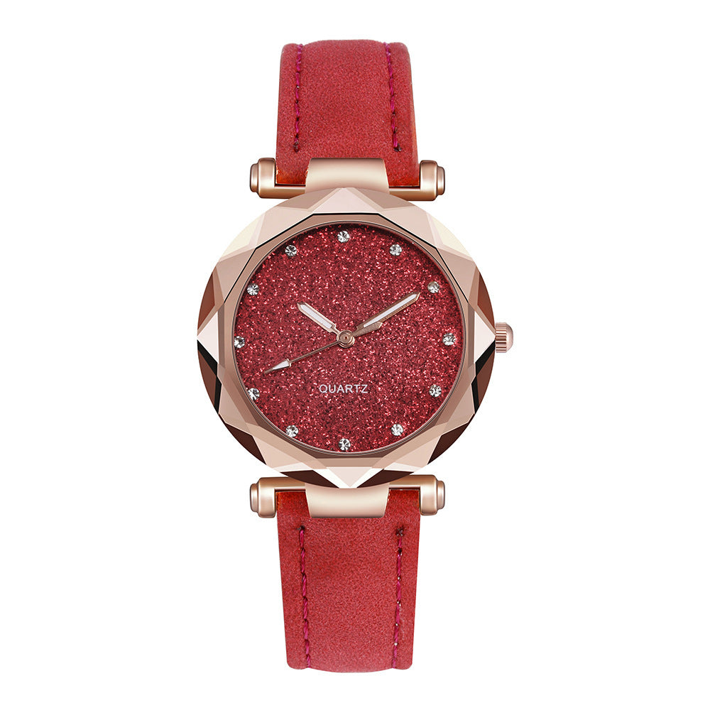 Casual Women Romantic Starry Sky Wrist Watch Leather Jewelry dealsniper-net