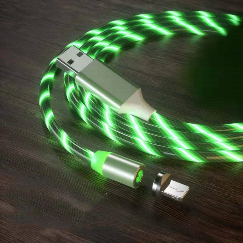 Magnetic Charging Cable Streamer Fast Charging Cable Lighting Phones DealSniper.net Green 2m IPhone
