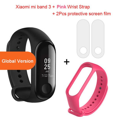 Global Version Xiaomi mi band 3 Fitness Tracker Smart Bracelet Jewelry Gym From House Add rose red wrist strap