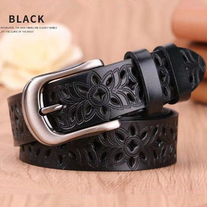 New Belt Hollow Pattern Belt Ladies Trend Waistband Women Gym From House Black 105cm