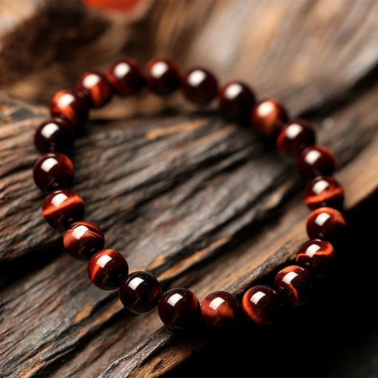 Vintage Style 8mm Red Tiger Eye Bracelet Anti-fatigue Jewelry dealsniper-net