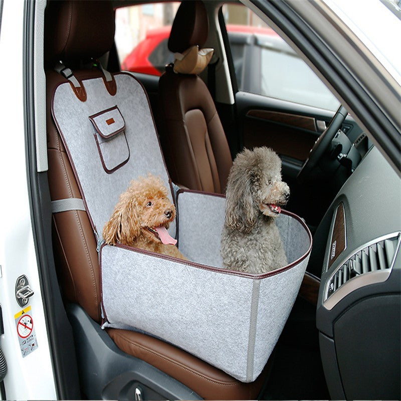 Retro Dual-purpose Pet Car Mat Front Seat Cushion Pets dealsniper-net Gery